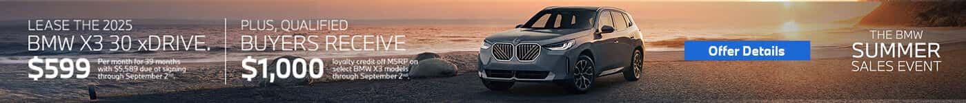 BMW X3 The BMW Summer Sales Event