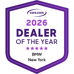BMW of New York 2026 cars.com Dealer of the Year award, highlighting our commitment to excellence and top customer experience at BMW MINI of Freeport.