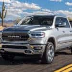 2019 Ram 1500 towing a boat