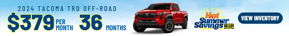 Bud-Clary_Toyota_Hot-Summer-Savings_1200x150_24TACOMA