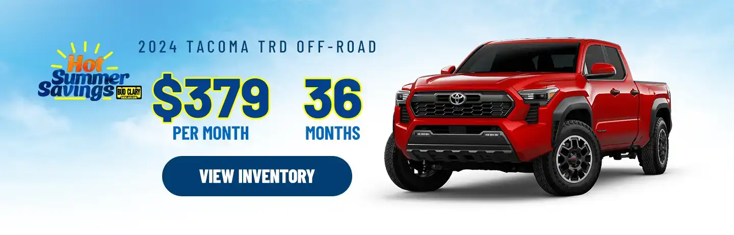 Bud-Clary_Toyota_Hot-Summer-Savings_1440x461_24TACOMA