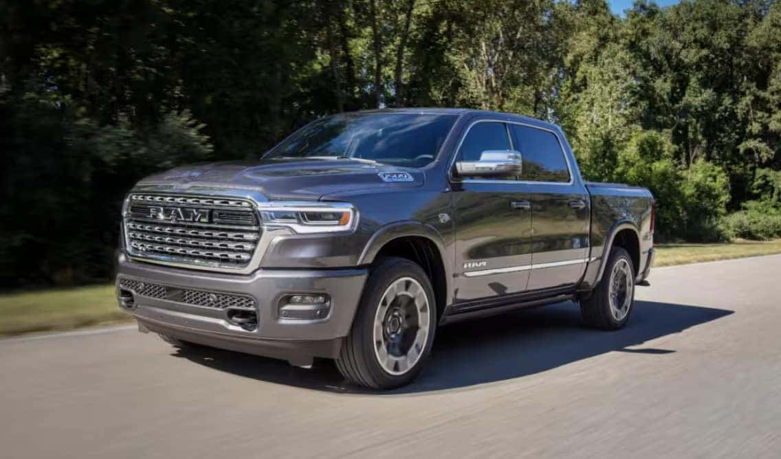 ram 1500 on Austin roads front angle view
