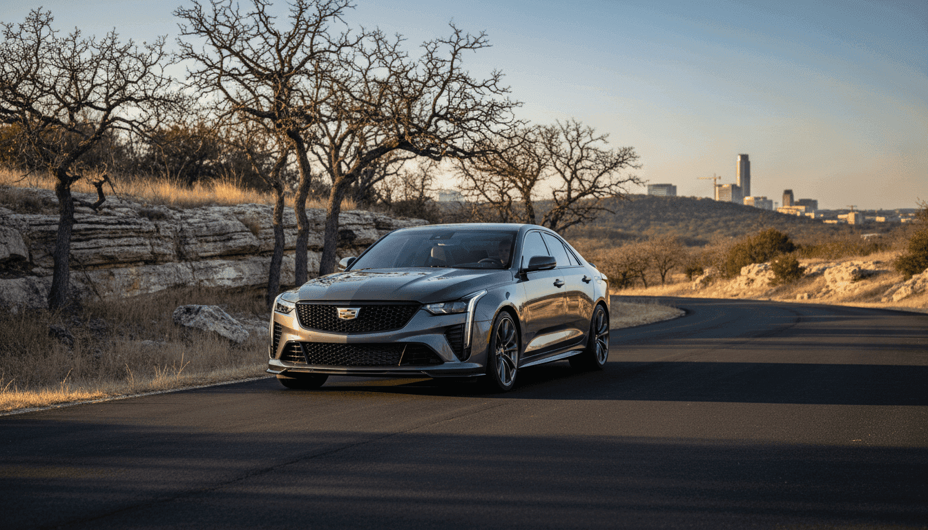 grey 2026 Cadillac CT4-V Blackwing front view in austin