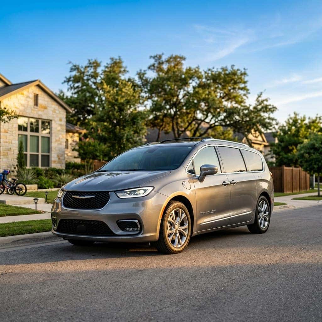 2026 Chrysler Pacifica parked in an austin texas neighborhood