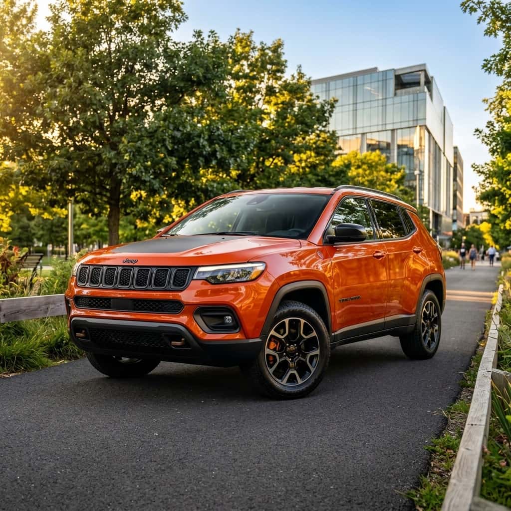 2026 jeep compass parked in austin business