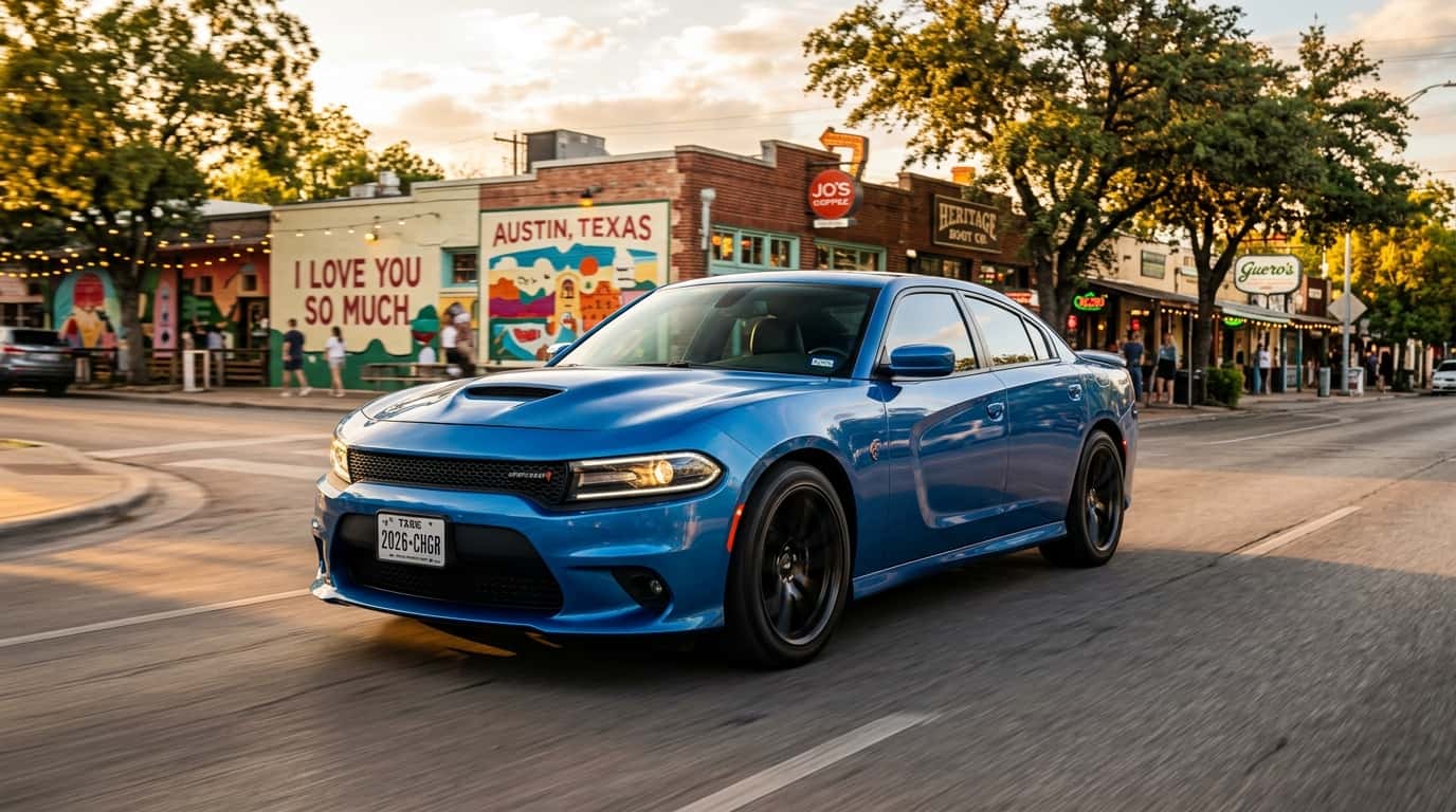 2026 Dodge Charger Daytona on downtown Austin tx streets