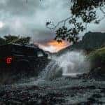 2020 Jeep Wrangler driving in water