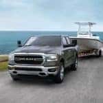 2020 Ram 1500 towing a boat
