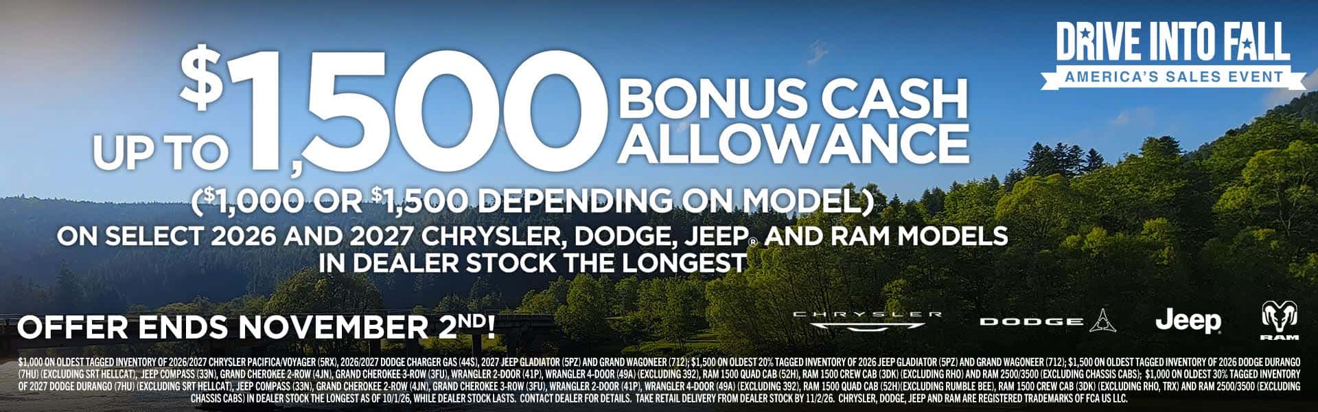 Bonus Cash Allowance Drive Into Fall