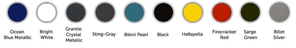 Jeep Wrangler Color Chart