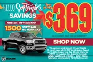 New 2021 Ram 1500 Crew Cab Big Horn 4x2 - $369 / mo ACT NOW