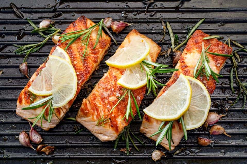Grilled salmon fillets
