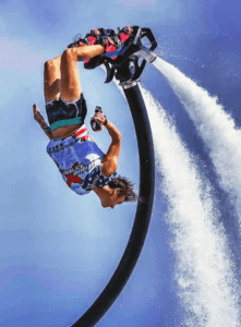 Fly boarder doing fliip at Bradenton Area River Regatta 2022