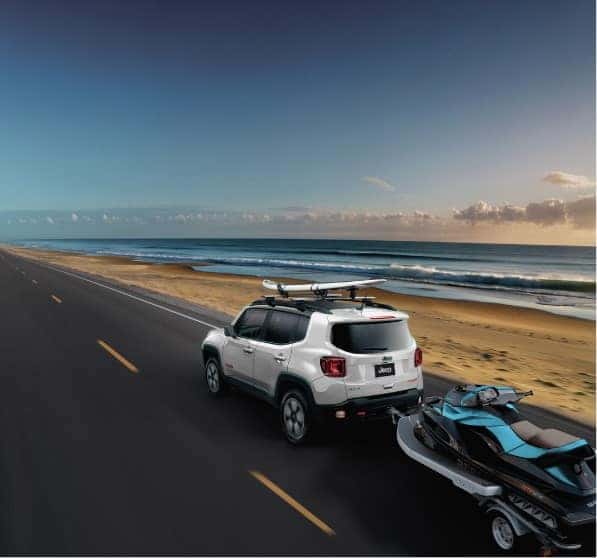 2023 Jeep Renegade towing a jetski