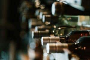 A rack full of bottles of wine at an Italian restaurant in Bradenton, FL