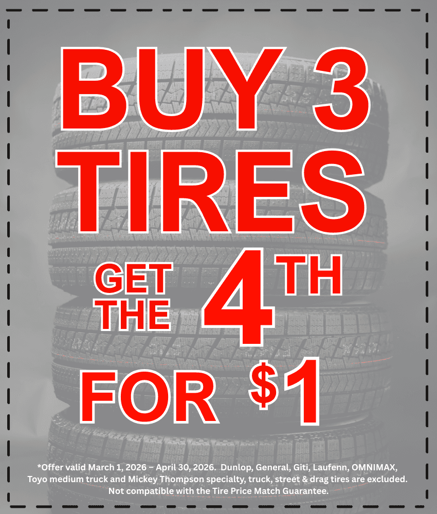 Buy 3 Tires Get the 4th for $1