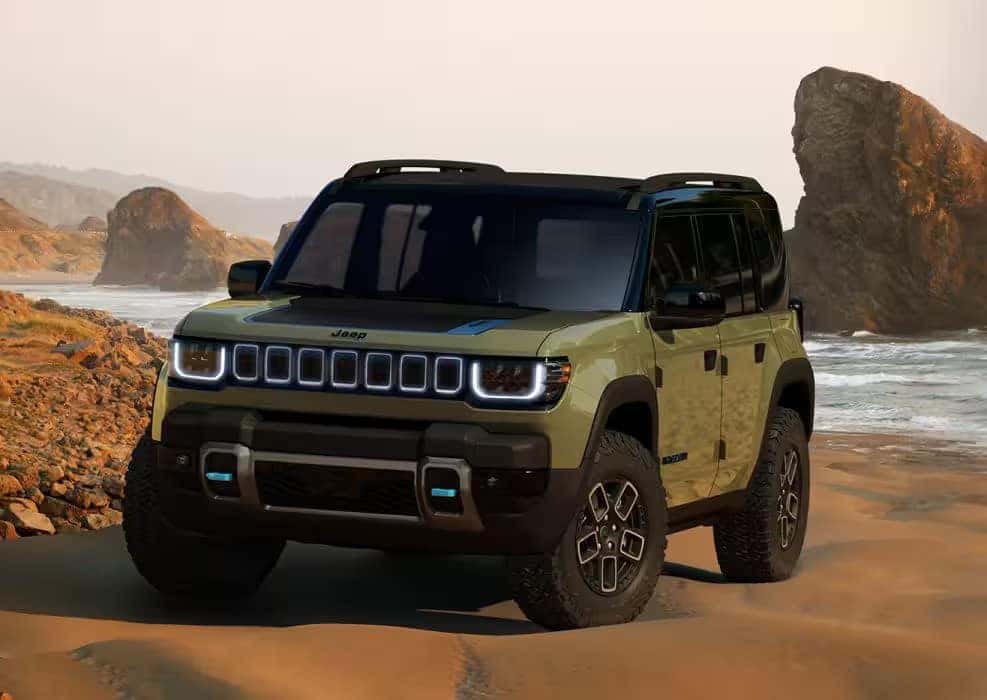 Jeep Recon driving on the sand