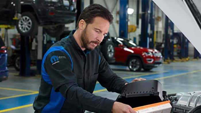 Man working on a car