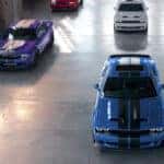 2023 Dodge Challengers parked in garage
