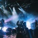 Music band playing on stage