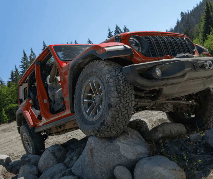 Red 2026 Jeep Wrangler off-road