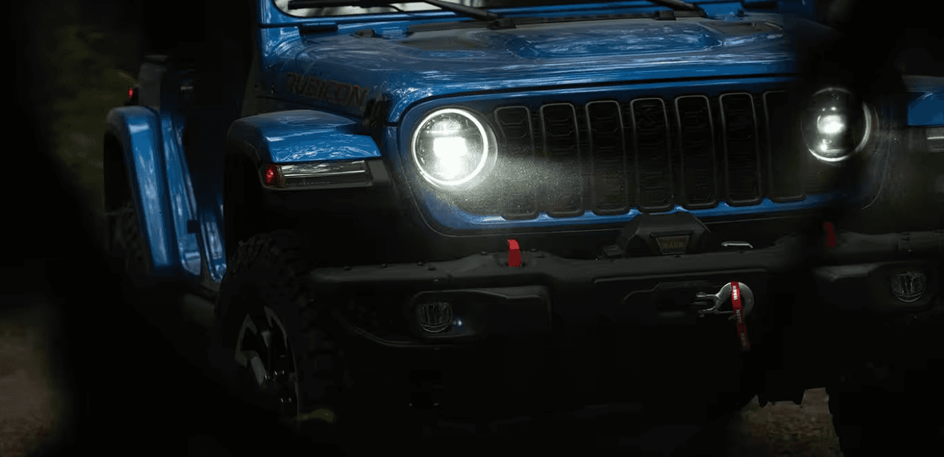 Blue 2026 Jeep Wrangler Rubicon Headlights