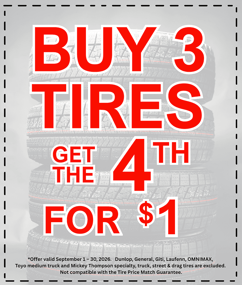 Buy 3 Tires Get the 4th for $1
