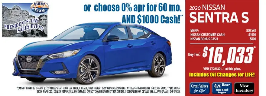 nissan sentra incentives