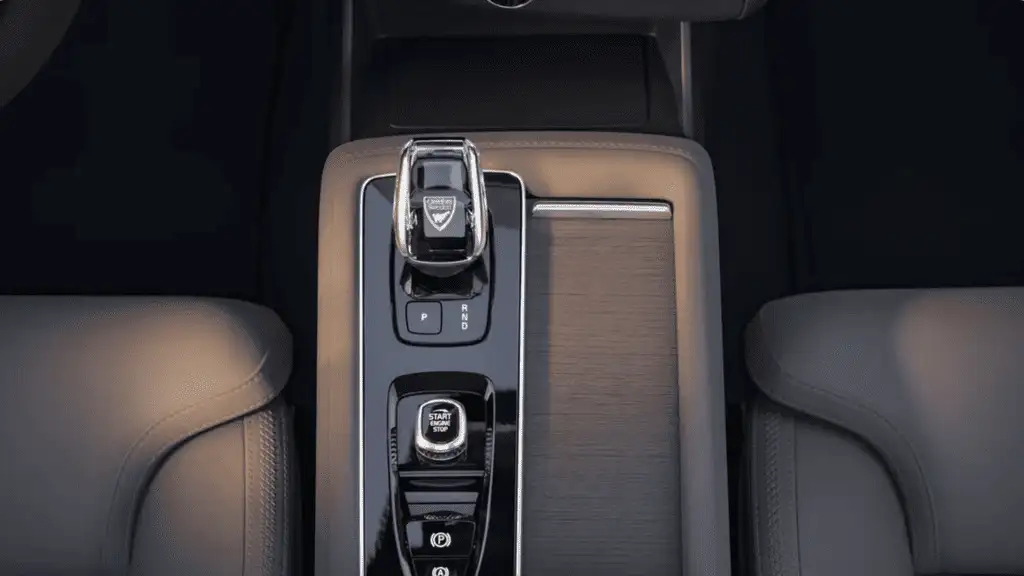 Detailed view of the 2025 Volvo XC90 Plug-In Hybrid cockpit showcasing premium interior materials and precision engineering controls.