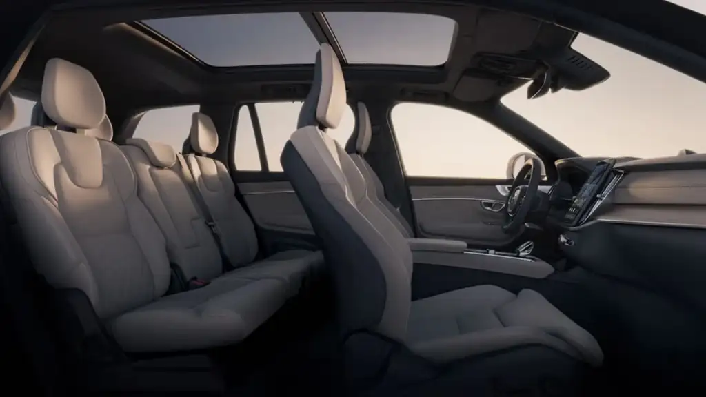 2026 Volvo XC90 Plug-in hybrid dashboard with digital displays, infotainment screen, and software-based vehicle controls for connected driving
