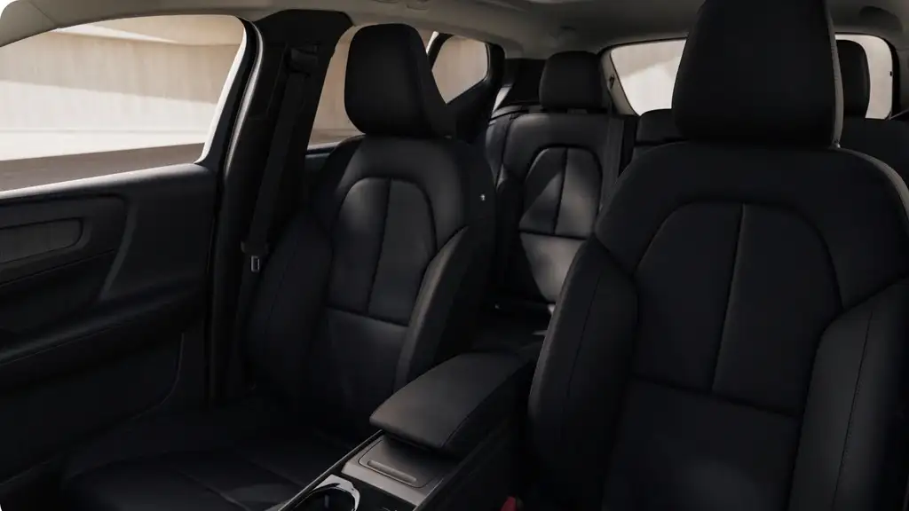 2026 Volvo XC40 interior layout with ergonomic seats, clean dashboard design, and premium cabin finishes