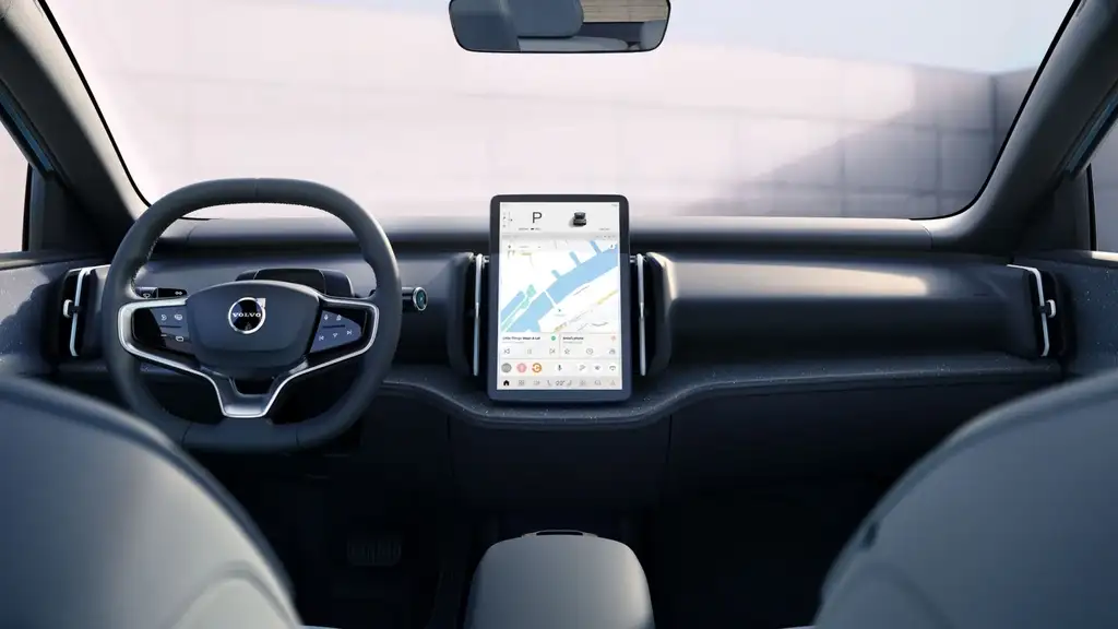 2026 Volvo EX30 minimalist interior with Google-based touchscreen