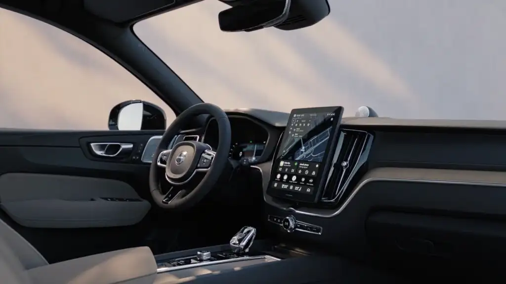 2026 Volvo XC60 plug-in hybrid cockpit with vertical infotainment