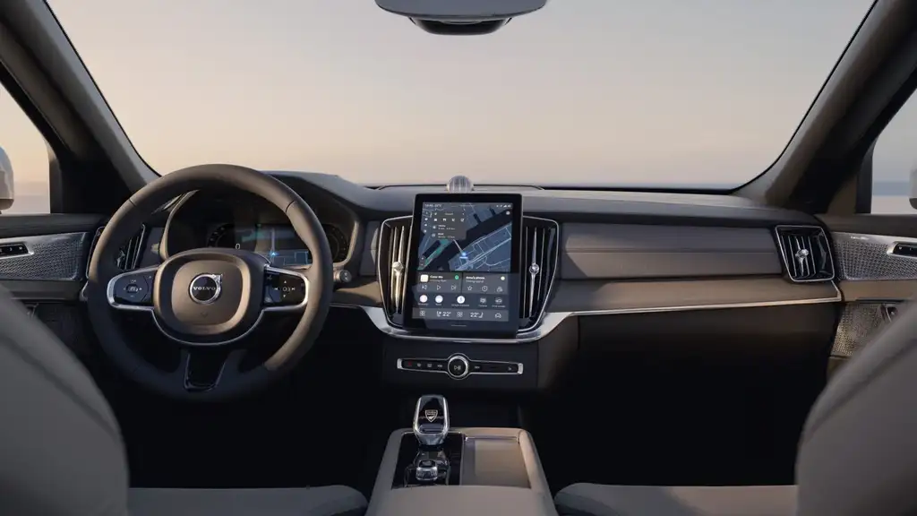 2026 Volvo XC90 interior dashboard with vertical touchscreen display