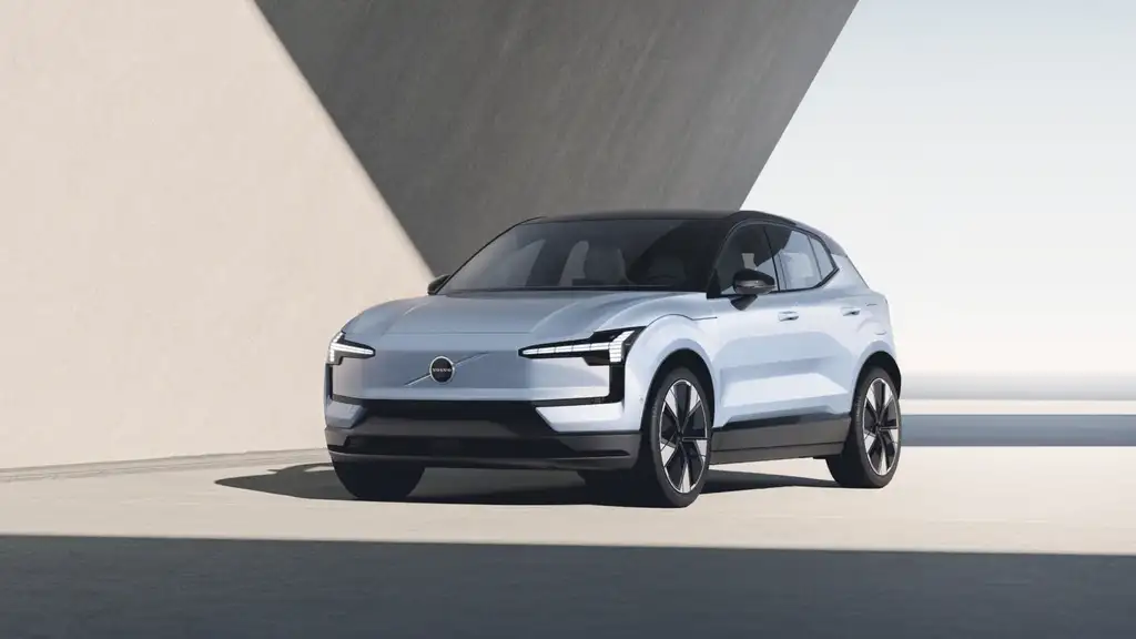 2026 Volvo EX30 light blue electric SUV near Asheville NC