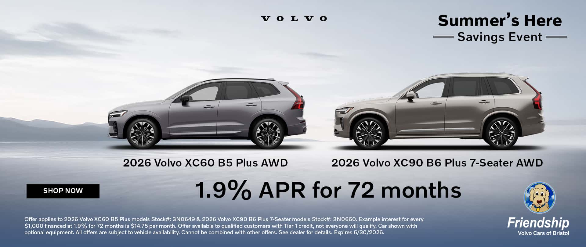 1.9% APR available on Select New Volvos!