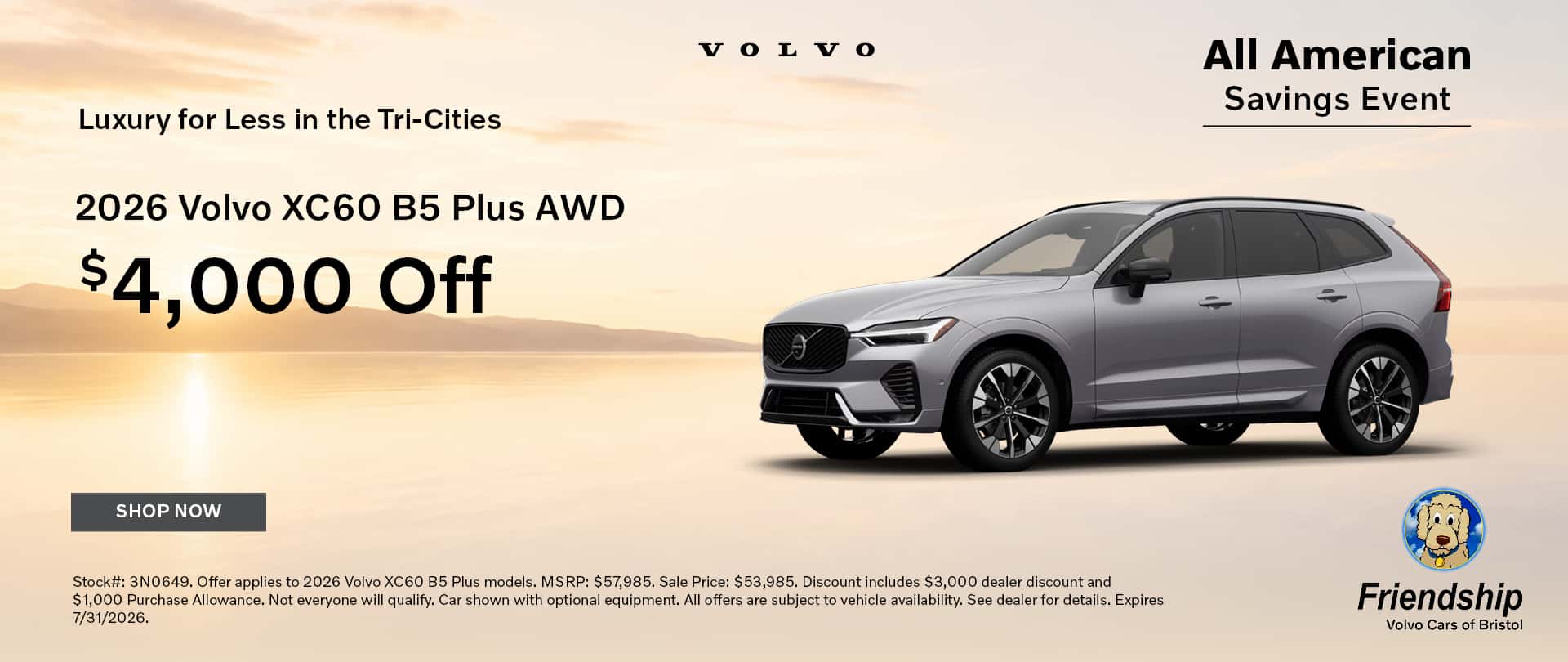 $4,000 off 2026 Volvo XC60!
