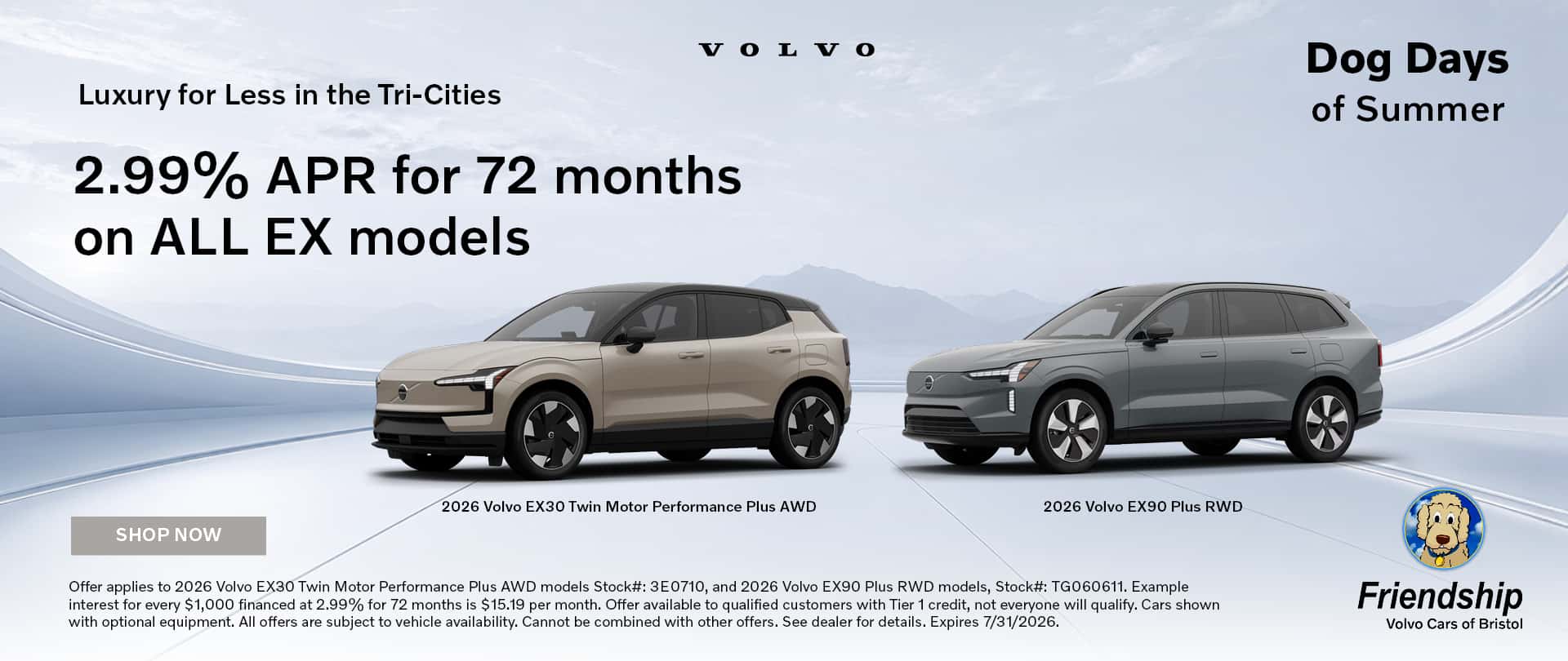 2.99% APR Available on all EX Models!