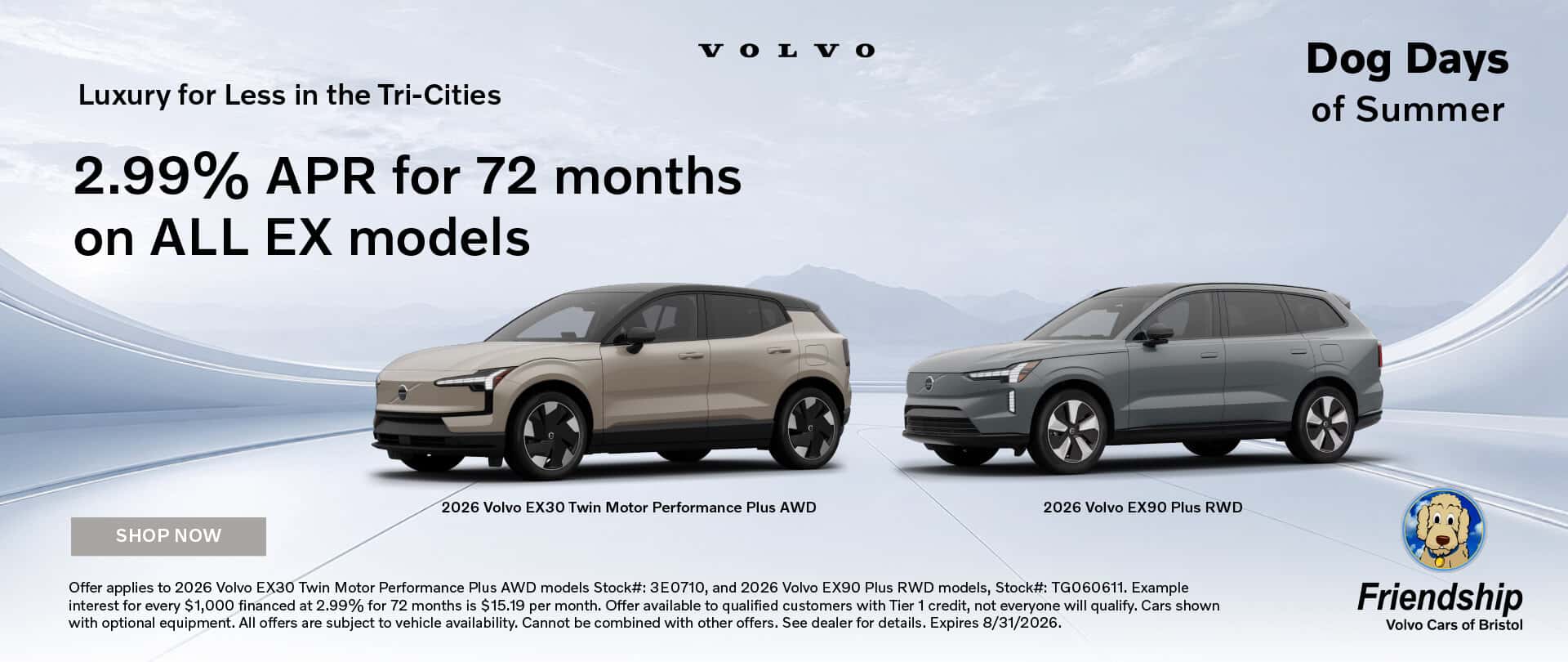 2.99% APR Available on all EX Models!