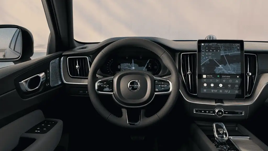 2026 Volvo XC60 plug-in hybrid portrait touchscreen infotainment dashboard interior