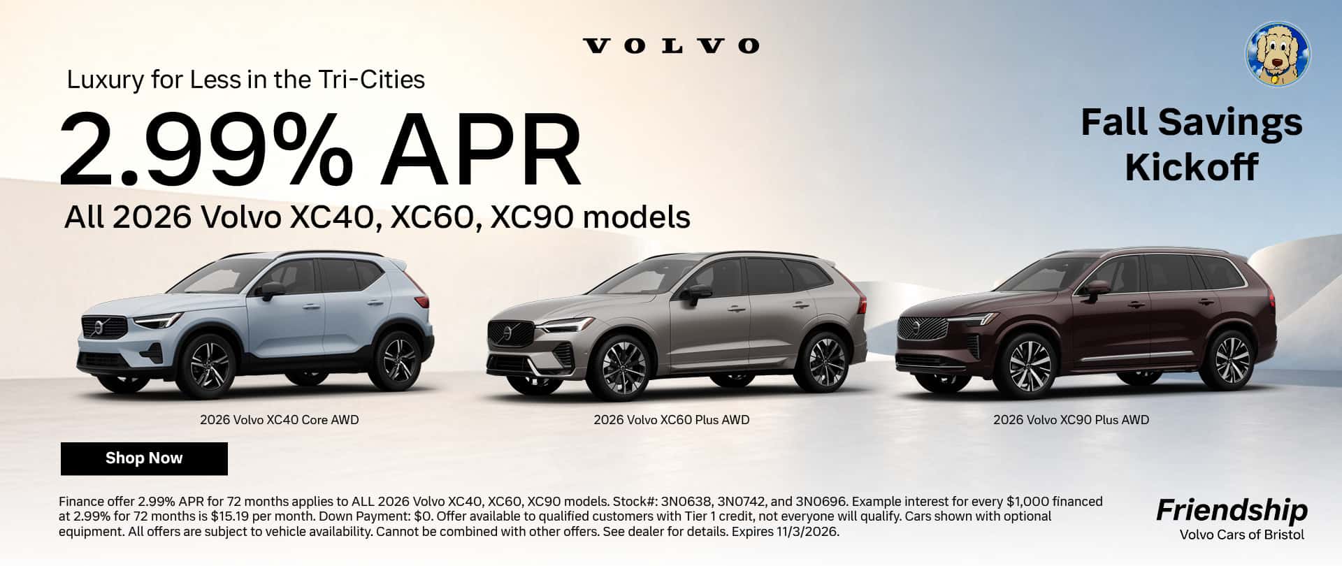 2.99% APR Available on All New Volvo EXS!