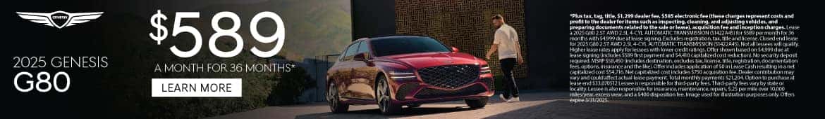 2025 Genesis G80 $589 for 36 months*