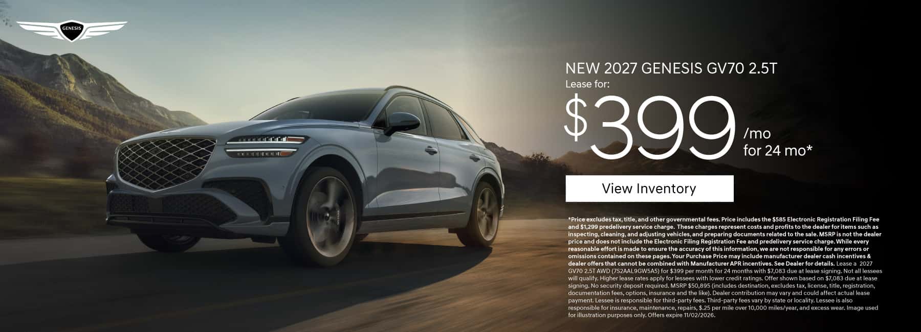 New 2027 Genesis GV70 2.5T