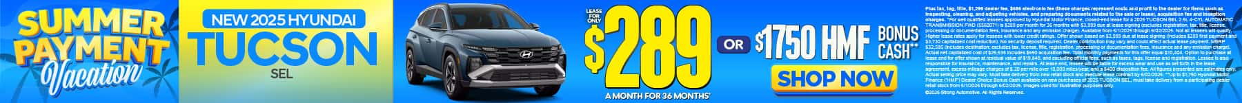 2025 Hyundai Tucson SEL $289 a Month for 36 Months* or $1,750 HMF Bonus Cash**