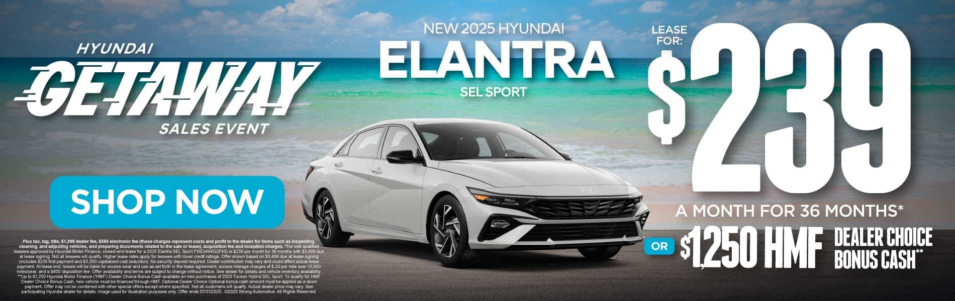New 2025 Hyundai Elantra SEL Sport $239 a month for 36 Months* or $1,250 HMF Dealer Choice Bonus Cash**