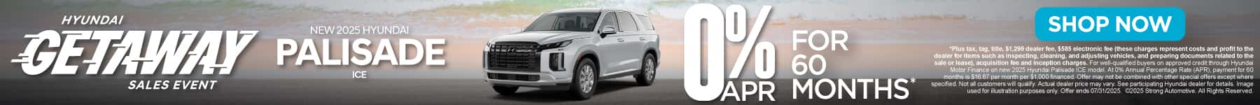 New 2025 Hyundai Palisade ICE 0% APR for 60 Months*