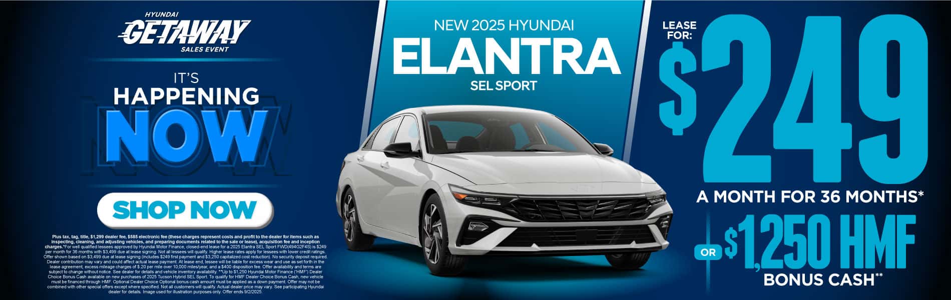 New 2025 Hyundai Elantra SEL Sport $249 a month for 36 Months* or $1,250 HFM Bonus Cash**