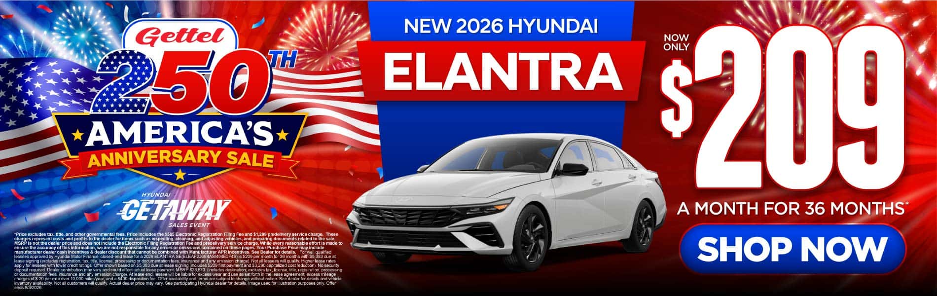 New 2026 Hyundai Elantra $209 a month for 36 months*