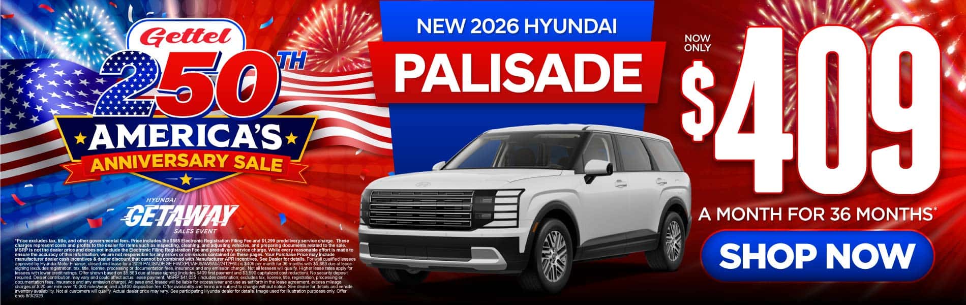 New 2026 Hyundai Palisade $409 a month for 36 months*
