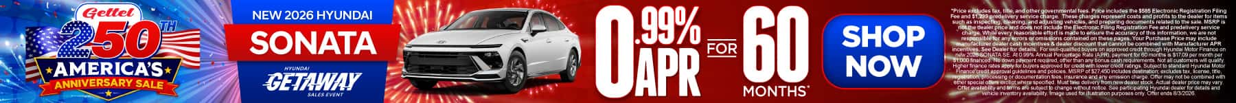 New 2026 Hyundai Sonata 0.99% APR for 60 months*